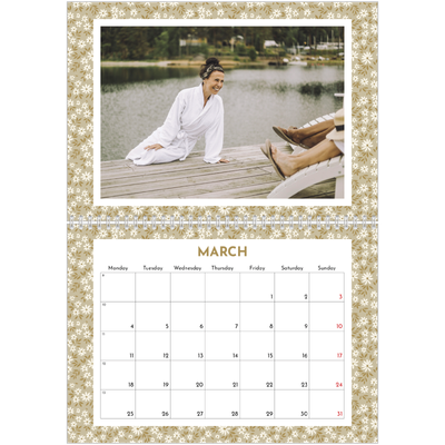 A4 Double Photo Calendar — Full bloom [March]