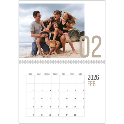 A4 Double Photo Calendar — Number months [February]
