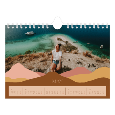 A5 Landscape Photo Calendar — Neutral mountains [cover]