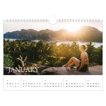 A4 Landscape Photo Calendar — Simple serif