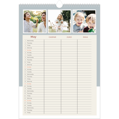 A3 Family Planner — Earthy frames Planner - Family of 3 [cover]
