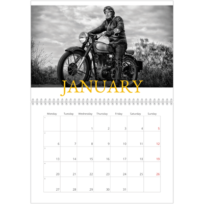 A4 Double Photo Calendar — Heritage style [January]