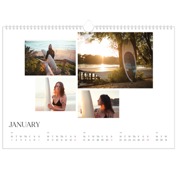 A3 Landscape Photo Calendar — Surfing sunsets