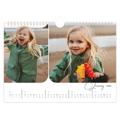 A4 Landscape Photo Calendar — Snapshots and script [January]