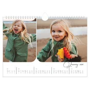 A4 Landscape Photo Calendar — Snapshots and script