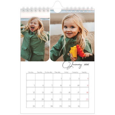 A5 Photo Calendar — Snapshots and script [January]