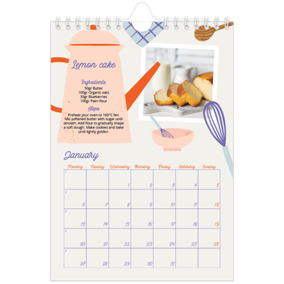 A5 Photo Calendar — Year in recipes [January]