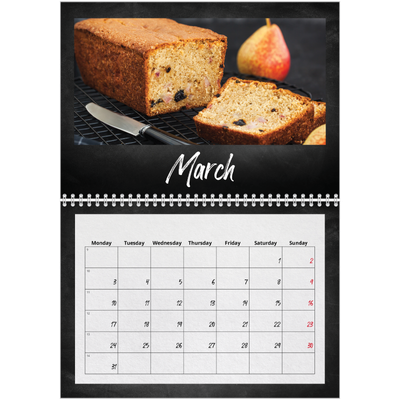 A4 Double Photo Calendar — Chalkboard style [March]