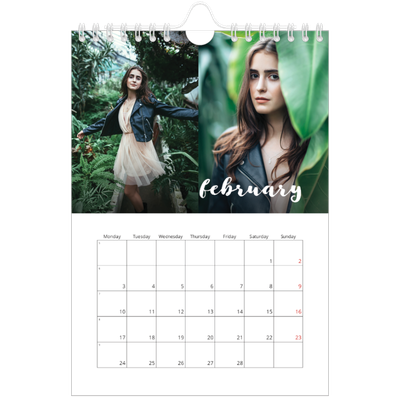 A5 Photo Calendar — Simple script [February]