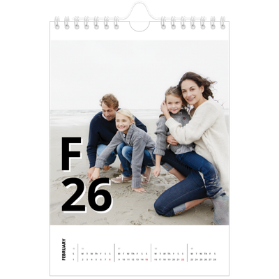 A5 Photo Calendar — Letter style [February]