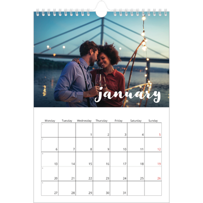 A4 Photo Calendar — Simple script [January]