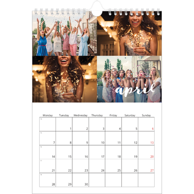 A4 Photo Calendar — Simple script [April]