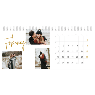 Desk calendars — Gold marker pen [February]