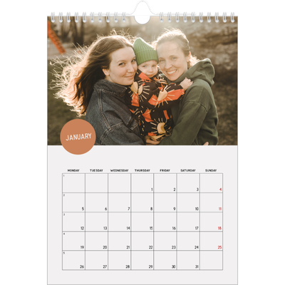 A4 Photo Calendar — Photo sticker [January]