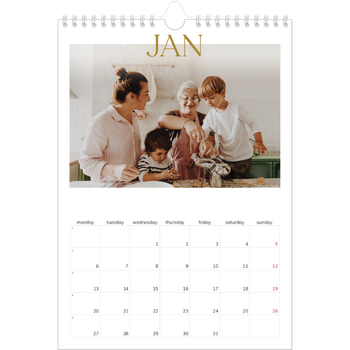 A4 Photo Calendar — Big gold text