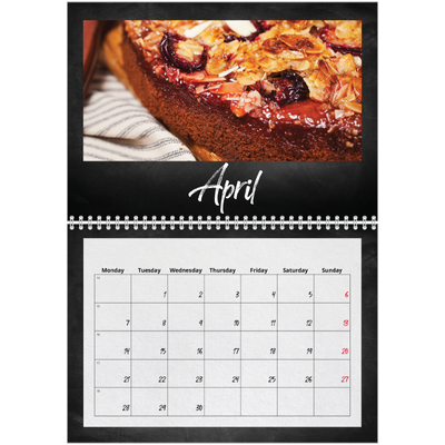 A4 Double Photo Calendar — Chalkboard style [April]