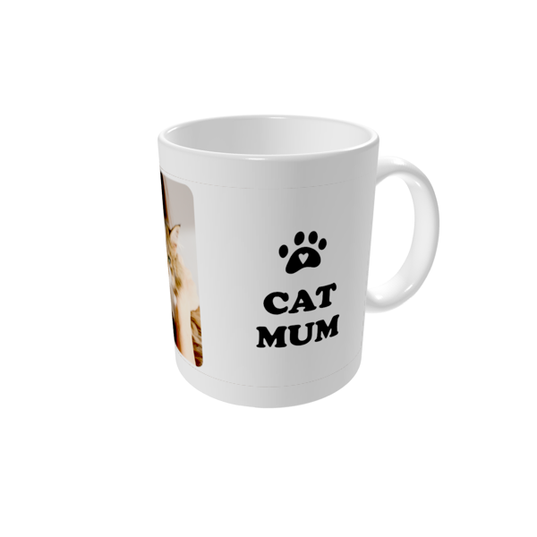 Personalised mugs — Cat mum - white