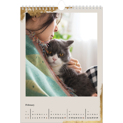 A4 Photo Calendar — Classic Gold [February]