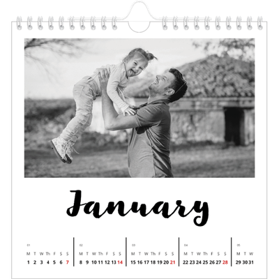 Square calendars  — Handwritten [January]