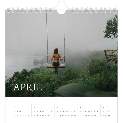 Square calendars  — Simple serif [April]
