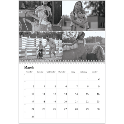 A4 Double Photo Calendar — Focus [March]
