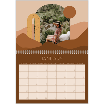 A4 Double Photo Calendar — Neutral mountains