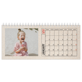 Desk Photo Calendar — Craft stamp effect