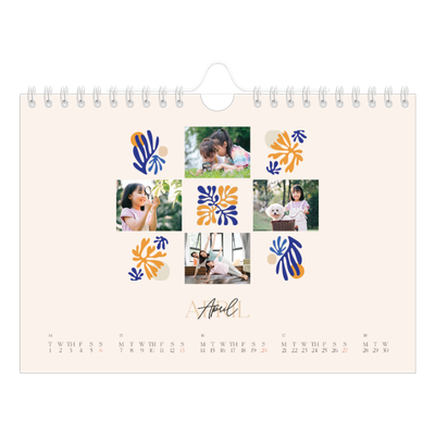 A5 Landscape Photo Calendar — Minimalist coral [cover]