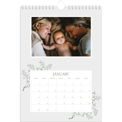 A4 Photo Calendar — Hand drawn flowers [January]