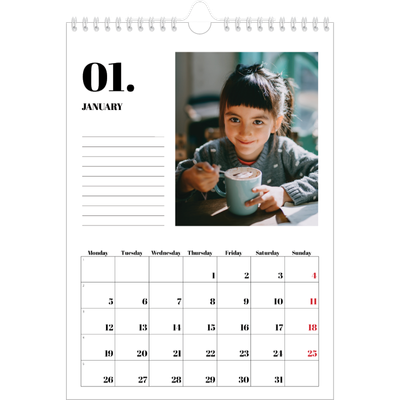 A4 Photo Calendar — Serif and moments [January]