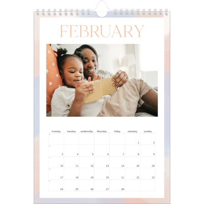 A4 Photo Calendar — Paintbrush effect [February]