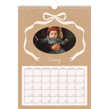 A4 Photo Calendar — Kraft and bow
