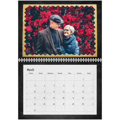 A4 Double Photo Calendar — Rustic charm [March]