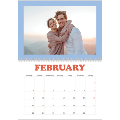 A4 Double Photo Calendar — Retro frames [February]