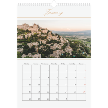 A3 Photo Calendar — Gold script banner