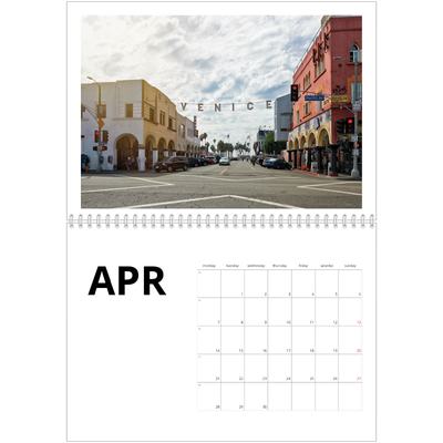 A4 Double Photo Calendar — White space [April]