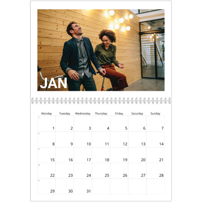 A4 Double Photo Calendar — Big month [January]