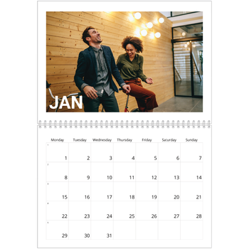 A4 Double Photo Calendar — Big month