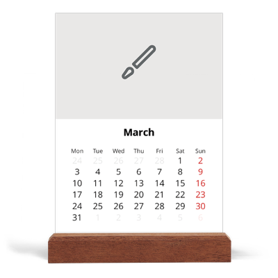 Easel Desk Calendar Portrait  — Design your own calendar [March]