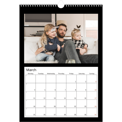 A3 photo calendars — Black margin [March]