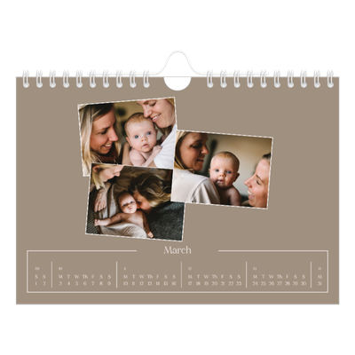 A5 Landscape Photo Calendar — Crafted memories [March]