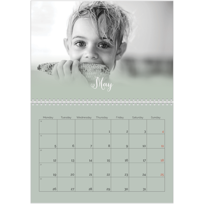 A4 Double Photo Calendar — Misty green [cover]