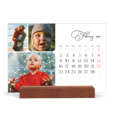 Easel Desk Calendar Landscape  — Snapshots and script [February]