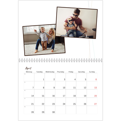 A4 Double Photo Calendar — Floral giftwrap [April]
