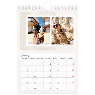 A5 Photo Calendar — Muted tones [January]