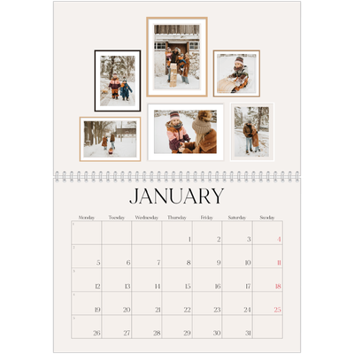 A4 Double Photo Calendar — Wall photo gallery [January]