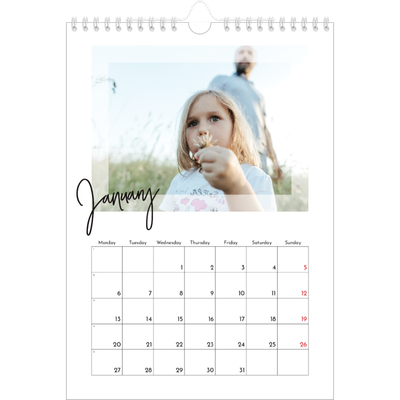 A4 Photo Calendar — Clear frame [January]