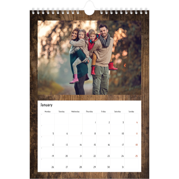 A4 Photo Calendar — Wood