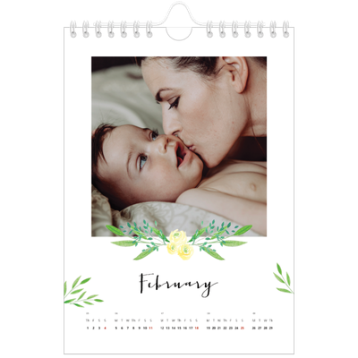 A5 Photo Calendar — Flower illustrations [February]