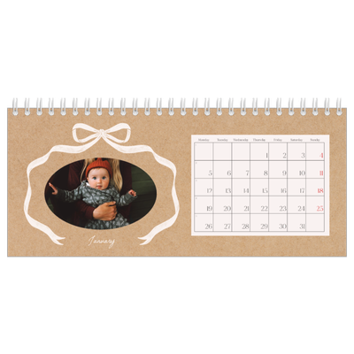 Desk calendars — Kraft and bow [January]